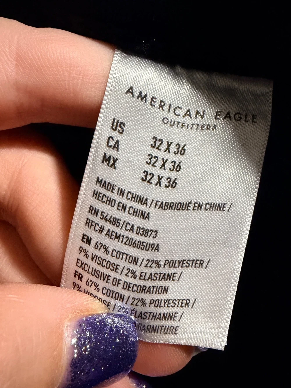 American Eagle Outfitters Next Level Flex Skinny Black Jeans size 32x36